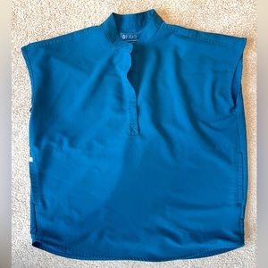 Figs Rafaela oversized scrub top small Caribbean Blue